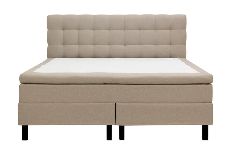 HVILA Classic komplett sengepakke 160x200 cm kontinentalseng med rutet sengegavl, Beige
