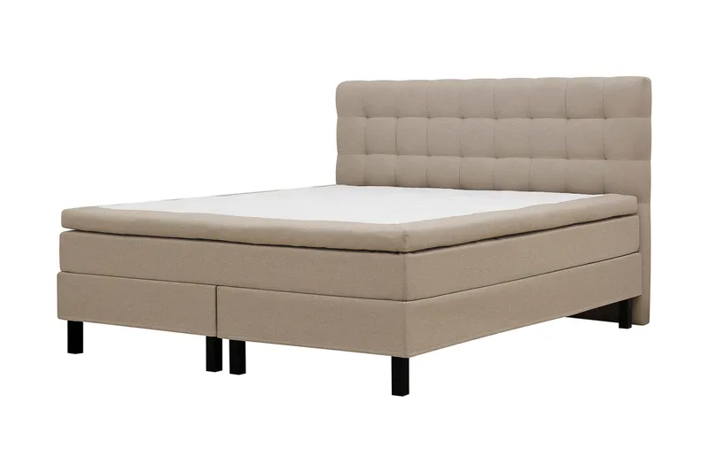 HVILA Classic komplett sengepakke 160x200 cm kontinentalseng med rutet sengegavl - Beige - Møbler - Senger - Kontinentalsenger
