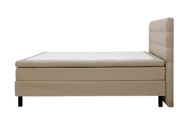 HVILA Classic komplett sengepakke 160x200 cm kontinentalseng med rutet sengegavl - Beige - Møbler - Senger - Kontinentalsenger