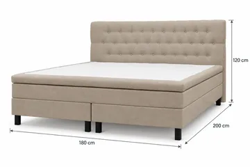 HVILA Classic Komplett sengepakke 180x200 cm Kontinentalseng med diamantmønstret sengegavl - Beige - Møbler - Senger - Kontinentalsenger