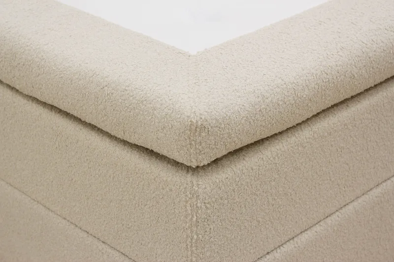 HVILA Classic komplett sengepakke 180x200 cm kontinentalseng med rutet sengegavl - Beige / Teddy - Møbler - Senger - Kontinentalsenger