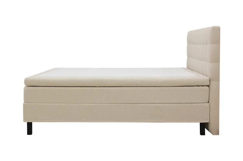 HVILA Classic komplett sengepakke 180x200 cm kontinentalseng med rutet sengegavl - Beige / Teddy - Møbler - Senger - Kontinentalsenger