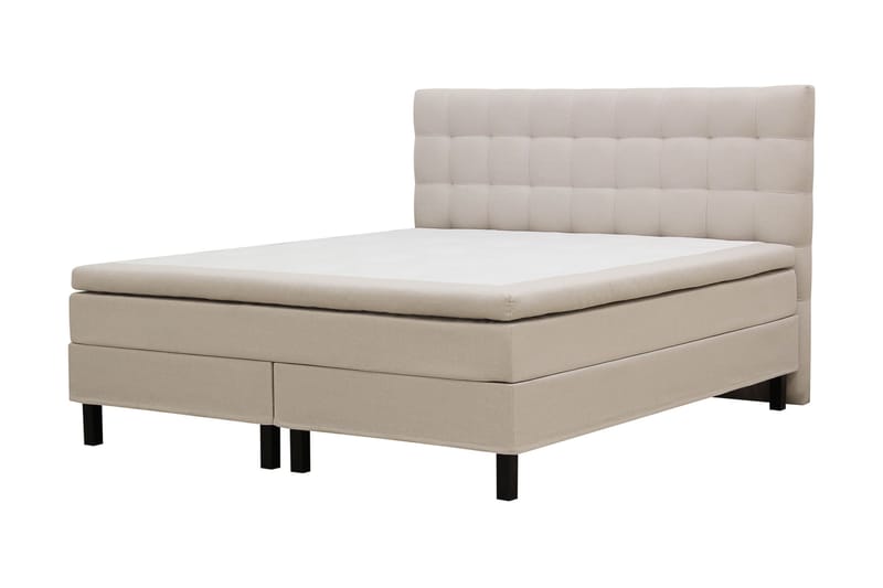 HVILA Classic komplett sengepakke 180x200 cm kontinentalseng med rutet sengegavl - Beige - Møbler - Senger - Kontinentalsenger