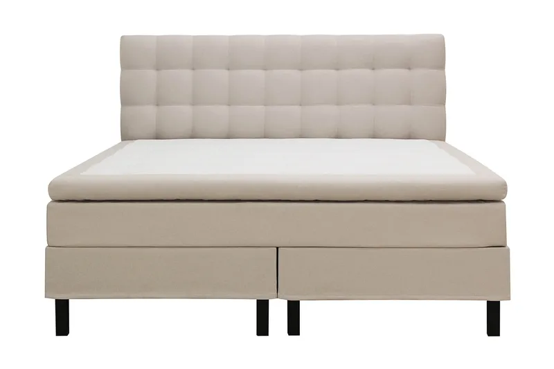 HVILA Classic komplett sengepakke 180x200 cm kontinentalseng med rutet sengegavl, Beige