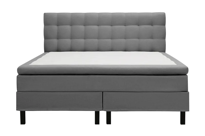 HVILA Classic komplett sengepakke 180x200 cm kontinentalseng med rutet sengegavl, Grå