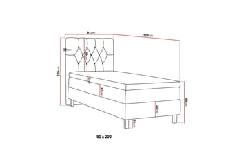 HVILA Classic komplett sengepakke 90x200 cm, kontinentalseng med diamantmønstret sengegavl - Grønn - Møbler - Senger - Kontinentalsenger
