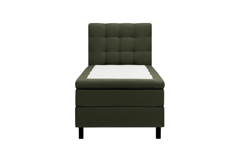 HVILA Classic komplett sengepakke 90x200 cm, kontinentalseng med rutete sengegavl, Grønn