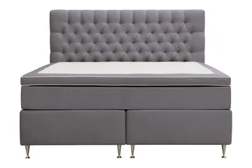 HVILA Lyx komplett sengesett 160x200 cm kontinentalseng med knappepolstret sengegavl i fløyel