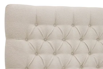 HVILA Lyx komplett sengesett 180x200 cm kontinentalseng med knappepolstret sengegavl i bouclé - Ivory / Bouclé - Møbler - Senger - Kontinentalsenger