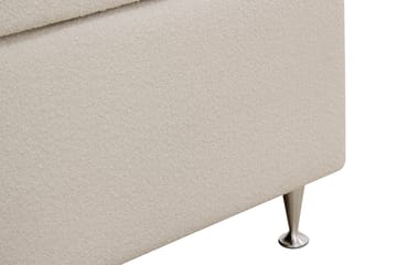 HVILA Lyx komplett sengesett 180x200 cm kontinentalseng med knappepolstret sengegavl i bouclé - Ivory / Bouclé - Møbler - Senger - Kontinentalsenger