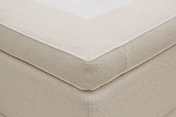 HVILA Lyx komplett sengesett 180x200 cm kontinentalseng med knappepolstret sengegavl i bouclé - Ivory / Bouclé - Møbler - Senger - Kontinentalsenger