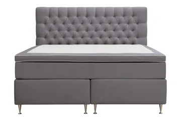 HVILA Lyx komplett sengesett 180x200 cm kontinentalseng med knappepolstret sengegavl i fløyel