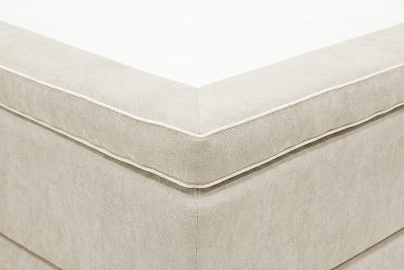 HVILA Premium komplett sengepakke 180x200 cm kontinentalseng med sengegavl - Beige stoff - Møbler - Senger - Kontinentalsenger