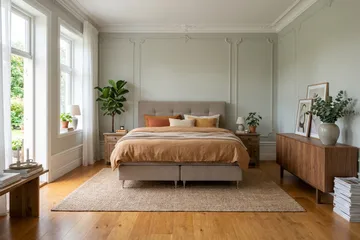 HVILA Premium kontinentalseng 160x200 cm - Lysebrunt stoff - Møbler - Senger - Kontinentalsenger