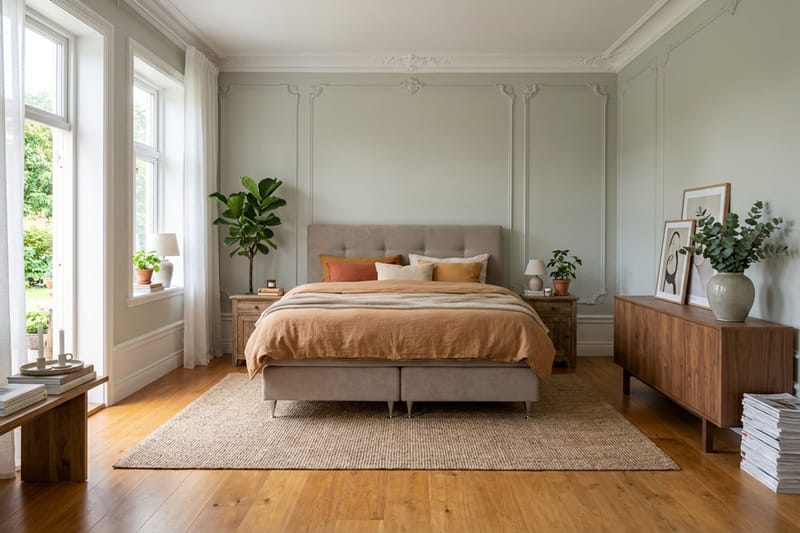 HVILA Premium kontinentalseng 160x200 cm - Lysebrunt stoff - Møbler - Senger - Kontinentalsenger