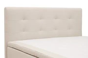 HVILA Premium Komplett Sengpakke 160x200 cm Kontinentalseng med Sengegavl - Lysebeige stoff - Møbler - Senger - Kontinentalsenger