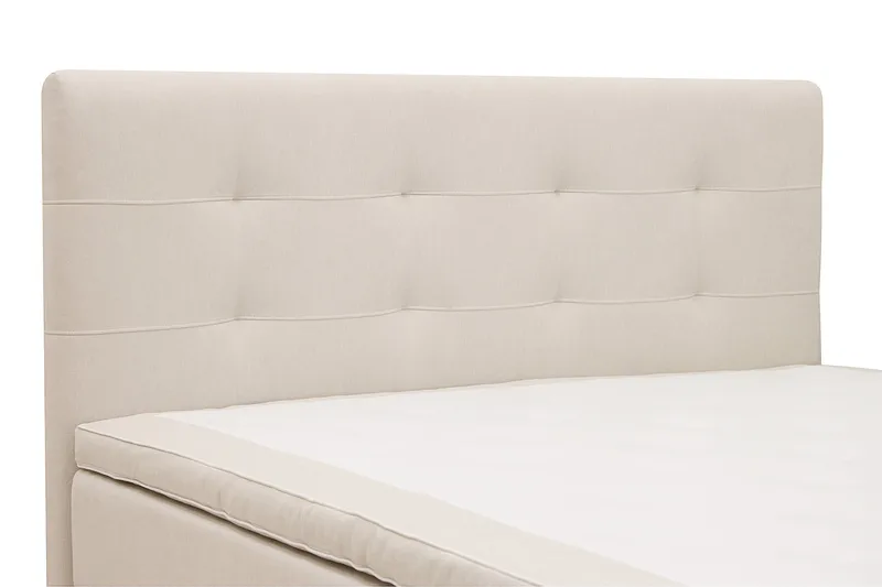 HVILA Premium Komplett Sengpakke 160x200 cm Kontinentalseng med Sengegavl - Lysebeige stoff - Møbler - Senger - Kontinentalsenger