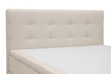 HVILA Premium komplett sengepakke 180x200 cm kontinentalseng med sengegavl - Lysbeige bouclé - Møbler - Senger - Kontinentalsenger
