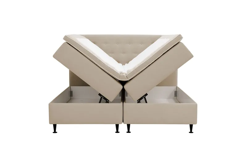HVILA Plus komplett sengesett med oppbevaring 160x200 cm - Beige - Møbler - Senger - Enkeltsenger