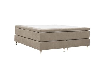 HVILA Premium kontinentalseng 160x200 cm - Lysebrunt stoff - Møbler - Senger - Kontinentalsenger