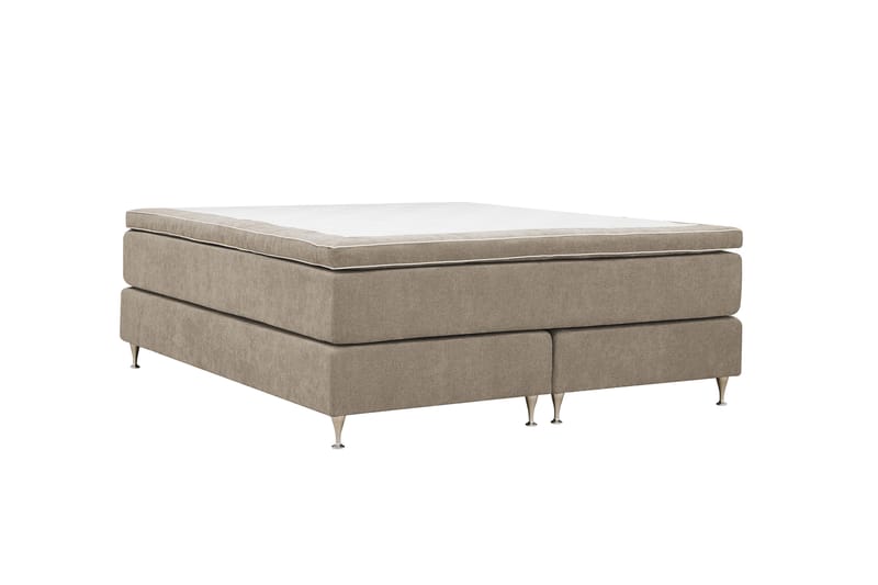 HVILA Premium kontinentalseng 160x200 cm - Lysebrunt stoff - Møbler - Senger - Kontinentalsenger