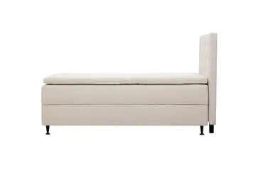 HVILA Plus Komplett Sengepakke – Kontinentalseng 90x200 cm i Stoff med Oppbevaring, Sengegavl + Overmadrass med Fasthetsgrad Medium Fast - Lysebeige - Møbler - Senger - Kontinentalsenger