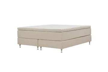 HVILA Premium Kontinentalseng 160x200 cm - Lysebeige bouclé - Møbler - Senger - Kontinentalsenger