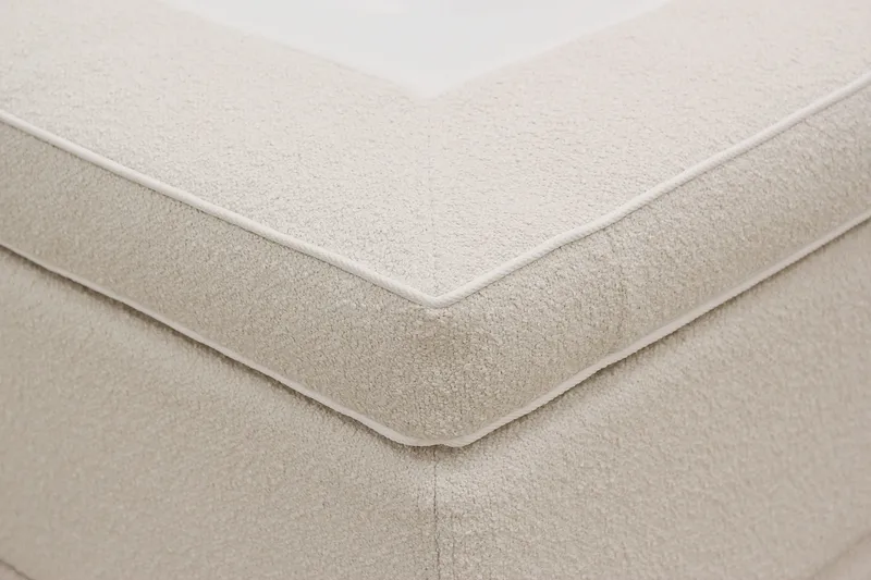 HVILA Premium Komplett Sengpakke 180x200 cm Kontinentalseng med Sengegavl - Lysebeige bouclé - Møbler - Senger - Kontinentalsenger