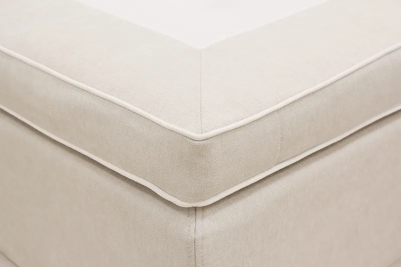 HVILA Premium Komplett Sengpakke 160x200 cm Kontinentalseng med Sengegavl - Lysebeige stoff - Møbler - Senger - Kontinentalsenger