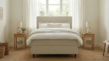 HVILA Plus komplett sengesett med oppbevaring 140x200 cm - Lys beige - Møbler - Senger - Senger med oppbevaring