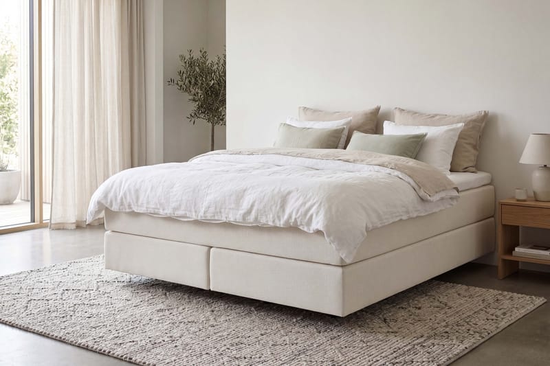 HVILA Premium kontinentalseng 180x200 cm med svevende effekt inkl. overmadrass i polyeterskum medium - Medium - Møbler - Senger - Komplett sengepakke