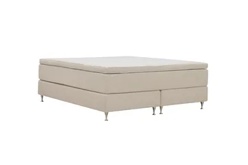 HVILA Premium Kontinentalseng 160x200 cm - Lysebeige bouclé - Møbler - Senger - Kontinentalsenger
