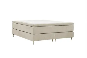 HVILA Premium kontinentalseng 160x200 cm - Beige stoff - Møbler - Senger - Kontinentalsenger