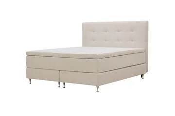 HVILA Premium Komplett Sengpakke 180x200 cm Kontinentalseng med Sengegavl - Lysebeige bouclé - Møbler - Senger - Kontinentalsenger