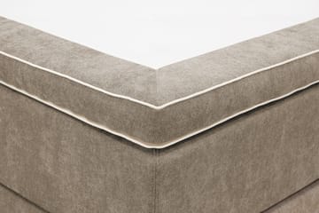 HVILA Premium kontinentalseng 160x200 cm - Lysebrunt stoff - Møbler - Senger - Kontinentalsenger