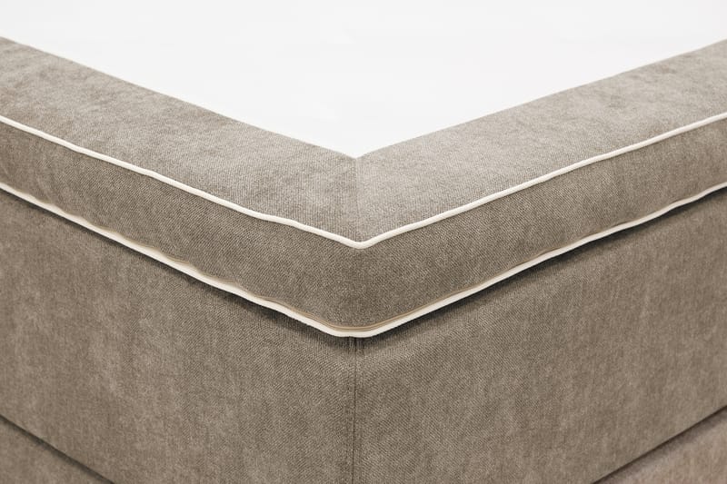 HVILA Premium kontinentalseng 160x200 cm - Lysebrunt stoff - Møbler - Senger - Kontinentalsenger