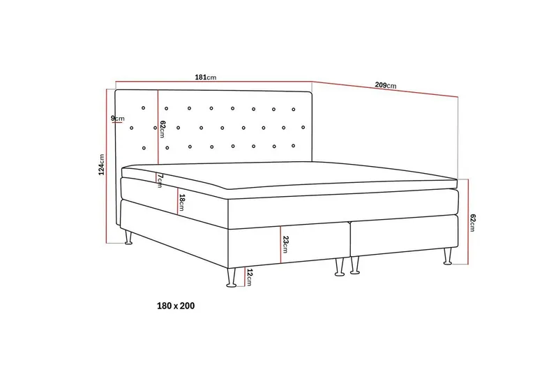 HVILA Plus komplett sengesett 180x200 cm - Lys beige - Møbler - Senger - Kontinentalsenger