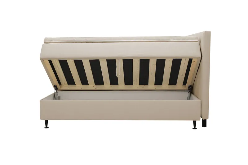 HVILA Plus komplett sengesett med oppbevaring 160x200 cm - Beige - Møbler - Senger - Enkeltsenger