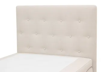 HVILA Plus Komplett Sengepakke – Kontinentalseng 90x200 cm i Stoff med Oppbevaring, Sengegavl + Overmadrass med Fasthetsgrad Medium Fast - Lysebeige - Møbler - Senger - Kontinentalsenger
