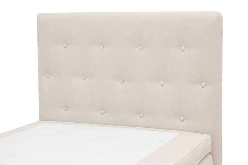 HVILA Plus Komplett Sengepakke – Kontinentalseng 90x200 cm i Stoff med Oppbevaring, Sengegavl + Overmadrass med Fasthetsgrad Medium Fast - Lysebeige - Møbler - Senger - Kontinentalsenger