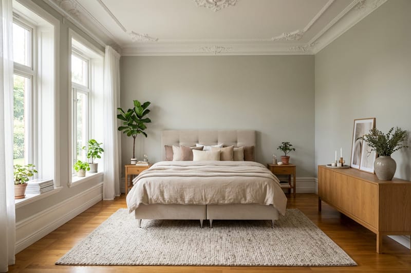 HVILA Premium kontinentalseng 160x200 cm - Beige stoff - Møbler - Senger - Kontinentalsenger