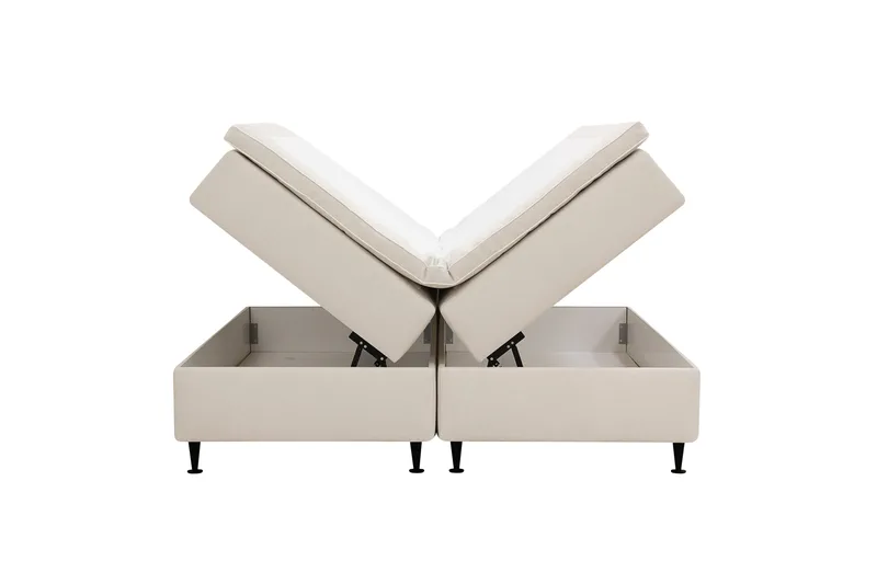 HVILA Plus kontinentalseng med oppbevaring 160x200 cm - Lys beige - Møbler - Senger - Senger med oppbevaring