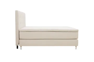 HVILA Premium Komplett Sengpakke 160x200 cm Kontinentalseng med Sengegavl - Lysebeige stoff - Møbler - Senger - Kontinentalsenger