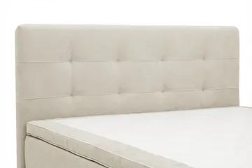 HVILA Premium komplett sengepakke 180x200 cm kontinentalseng med sengegavl - Beige stoff - Møbler - Senger - Kontinentalsenger