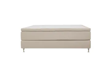 HVILA Premium Kontinentalseng 160x200 cm - Lysebeige bouclé - Møbler - Senger - Kontinentalsenger