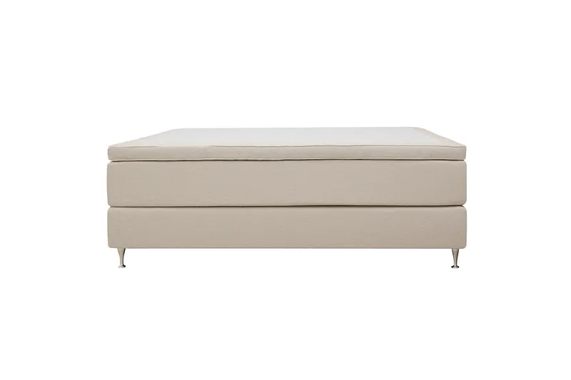 HVILA Premium Kontinentalseng 160x200 cm - Lysebeige bouclé - Møbler - Senger - Kontinentalsenger