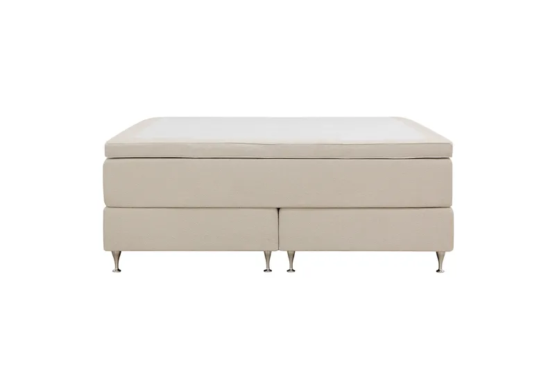 HVILA Premium Kontinentalseng 160x200 cm, Lysebeige bouclé