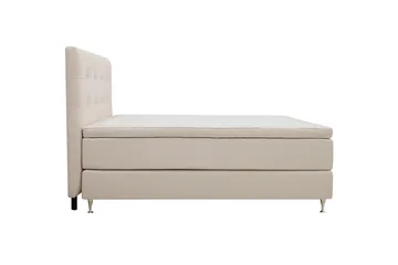HVILA Premium komplett sengepakke 180x200 cm kontinentalseng med sengegavl - Lysbeige bouclé - Møbler - Senger - Kontinentalsenger