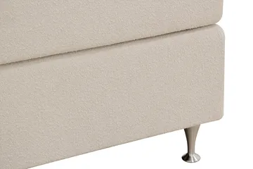 HVILA Premium Komplett Sengpakke 180x200 cm Kontinentalseng med Sengegavl - Lysebeige bouclé - Møbler - Senger - Kontinentalsenger