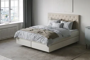 HVILA Premium sengepakke kontinentalseng 180x200 cm med svevende effekt inkl. overmadrass i polyeterskum medium - Medium - Møbler - Senger - Komplett sengepakke